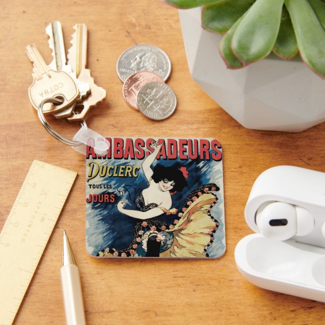 Vintage Art Nouveau Flamenco Dancer, Ambassadeurs Keychain (Desk)