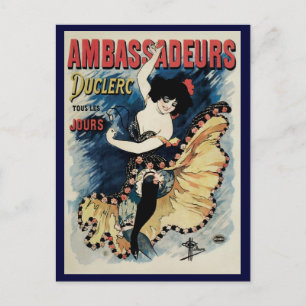 Vintage Art Nouveau Flamenco Dancer, Ambassadeurs Postcard