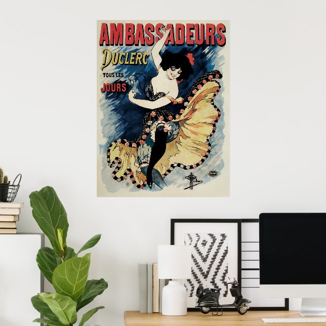 Vintage Art Nouveau Flamenco Dancer, Ambassadeurs Poster (Home Office)