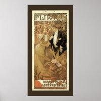 Vintage Art Nouveau Flirt Biscuits, Alphonse Mucha