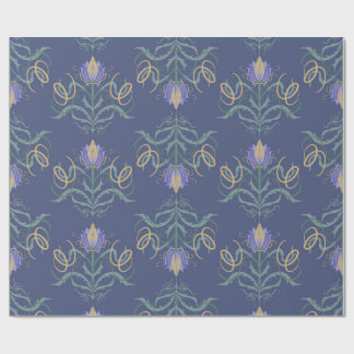 Vintage Art Nouveau Floral Damask Pattern Wrapping Paper
