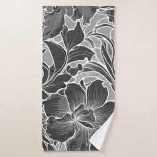 Vintage Art Nouveau Floral Garden  Bath Towel