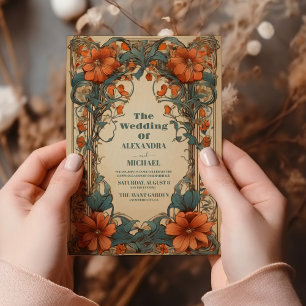 Vintage Art Nouveau Floral Wedding Invitation