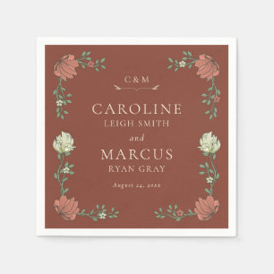 Vintage Art Nouveau Floral Wedding Napkin