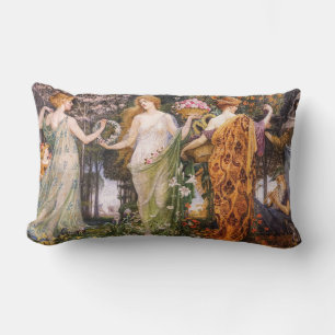 Vintage Art Nouveau Four Seasons by Walter Crane Lumbar Pillow