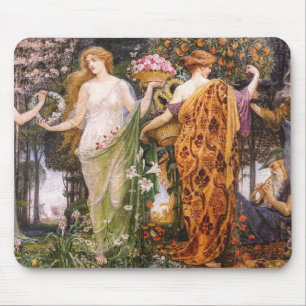 Vintage Art Nouveau Four Seasons by Walter Crane Mouse Pad