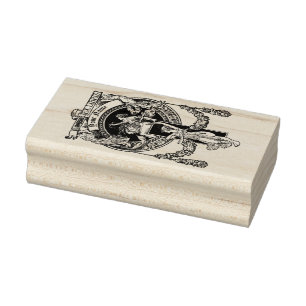 Vintage Art Nouveau Four Women Ex Libris Template Rubber Stamp