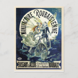 Vintage art nouveau French bicycle ad Postcard