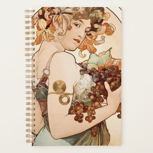 Vintage Art Nouveau Fruit by Alphonse Mucha  Planner (Front)