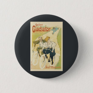 Vintage Art Nouveau, Gladiator Cycles Bicycles  2 Inch Round Button