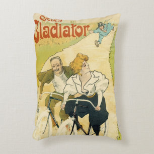 Vintage Art Nouveau, Gladiator Cycles Bicycles Accent Pillow