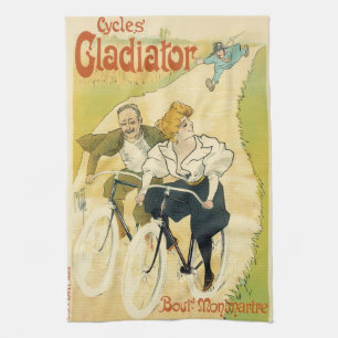 Vintage Art Nouveau, Gladiator Cycles Bicycles  Kitchen Towel