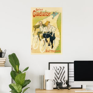 Vintage Art Nouveau, Gladiator Cycles Bicycles  Poster