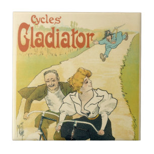 Vintage Art Nouveau, Gladiator Cycles Bicycles  Tile