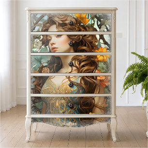 Vintage Art Nouveau Goddess Victorian Boho Floral Tissue Paper