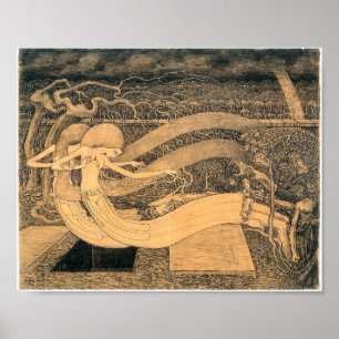 Vintage Art Nouveau Grave Where is Thy Victory Poster