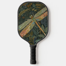 Vintage art nouveau green gold Dragonfly
