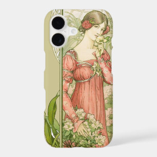 Vintage Art Nouveau Greenhouse Lady Elegant