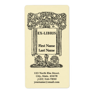 Vintage Art nouveau grenade Ex-libris Modèle