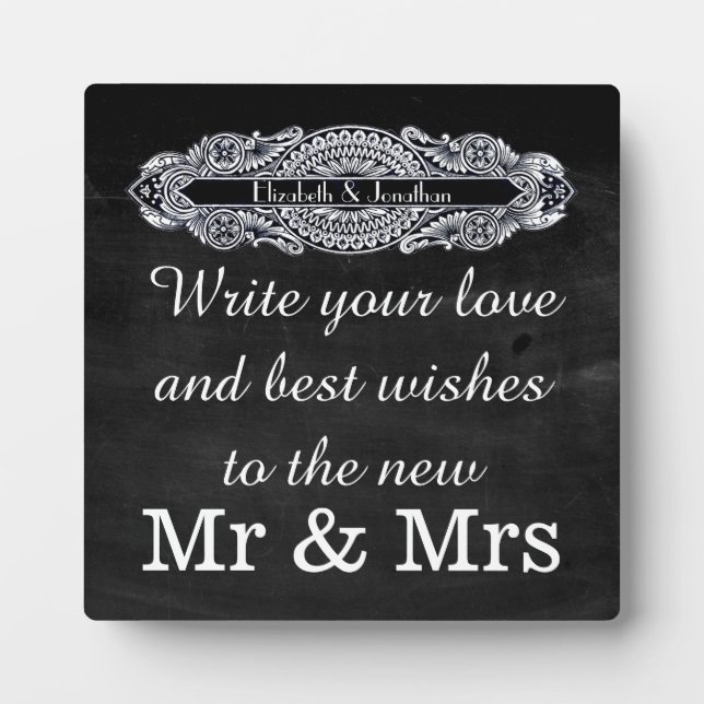 Vintage Art Nouveau Guestbook Sign Plaque (Front)