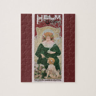 Vintage Art Nouveau Helm Cacao by Privat Livemont Jigsaw Puzzle