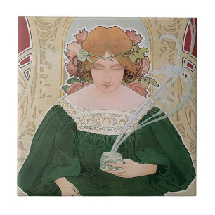 Vintage Art Nouveau Helm Cacao by Privat Livemont Tile
