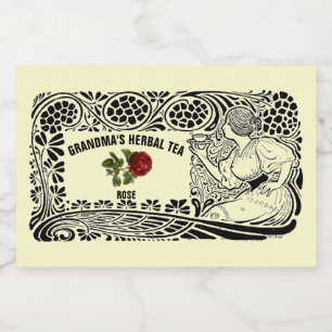 Vintage Art Nouveau Herbal Tea Template Food Label