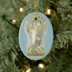 Vintage Art Nouveau, Holland Levensverzekering Ceramic Ornament