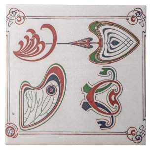 Vintage Art Nouveau Illustration by Alphonse Mucha Tile