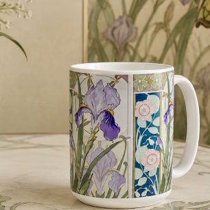 Vintage Art Nouveau Iris botanical cottagecore  Coffee Mug