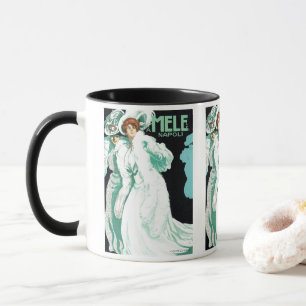 Vintage Art Nouveau, Italian Fashion, Fancy Women Mug