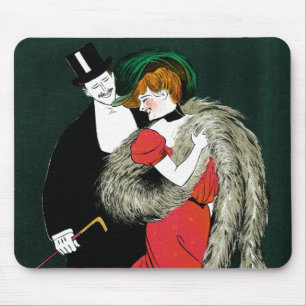 Vintage Art Nouveau, Italian Fashion Love Romance Mouse Pad