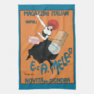 Vintage Art Nouveau, Italian Women Fashion Kitchen Towel