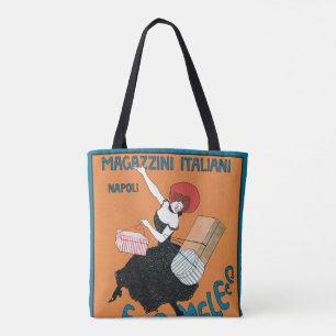 Vintage Art Nouveau, Italian Women Fashion Tote Bag
