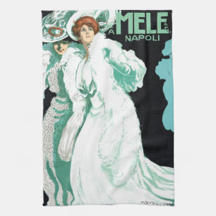 Vintage Art Nouveau, Italy Fashion and Fancy Women Kitchen Towel