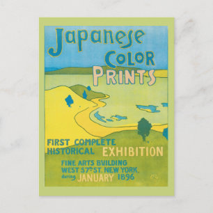 Vintage art Nouveau Japanese art exhibition Postcard