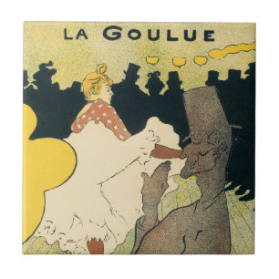 Vintage Art Nouveau, La Goulue by Toulouse Lautrec Tile
