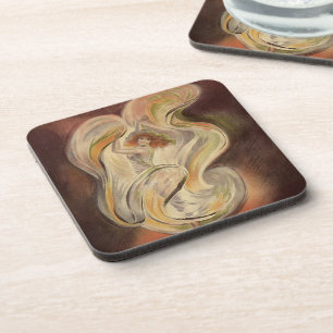 Vintage Art Nouveau, La Loie Fuller Modern Dancer Coaster