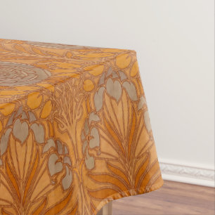 Vintage Art Nouveau Lilie & Tudor Rose Pattern Tablecloth