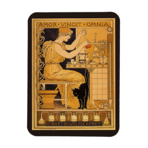 Vintage Art Nouveau, Love Conquers All Scientist Magnet