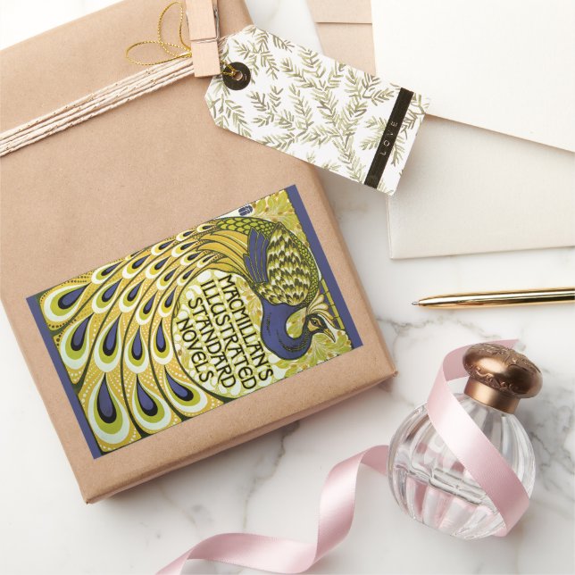Vintage Art Nouveau, Macmillan's Peacock Feather Sticker (Gifting)
