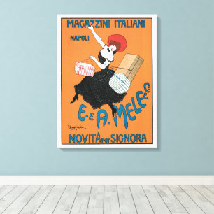 Vintage Art Nouveau Magazzini Italiani by Capiello Canvas Print
