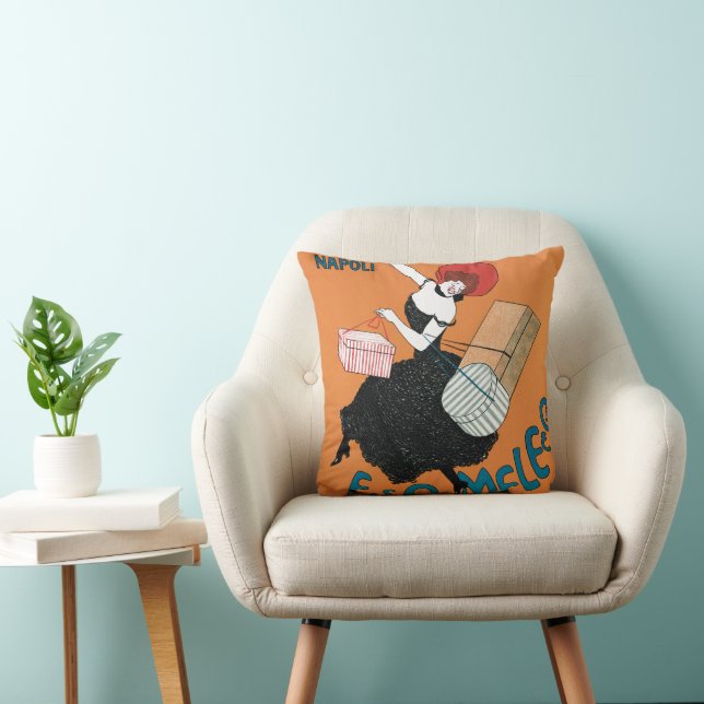 Vintage Art Nouveau Magazzini Italiani by Capiello Throw Pillow (Chair)