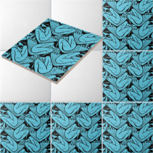 Vintage Art Nouveau Mermaid Pattern by K. Moser Tile