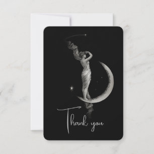 Vintage Art Nouveau Moon Girl Thank You Card