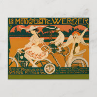 Vintage Art Nouveau Motorcycle Race poster