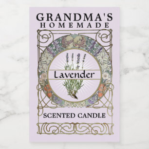 Vintage Art Nouveau Mucha Chandelle Étiquette Modè