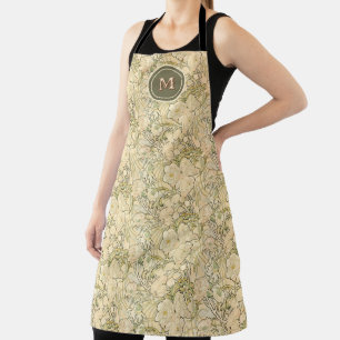 Vintage Art Nouveau Mucha Floral Peonies Pattern Apron