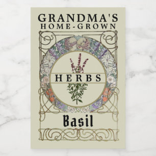 Vintage Art Nouveau Mucha Herb Étiquette Modèle