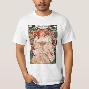 Vintage Art Nouveau Mucha Print T-Shirt
